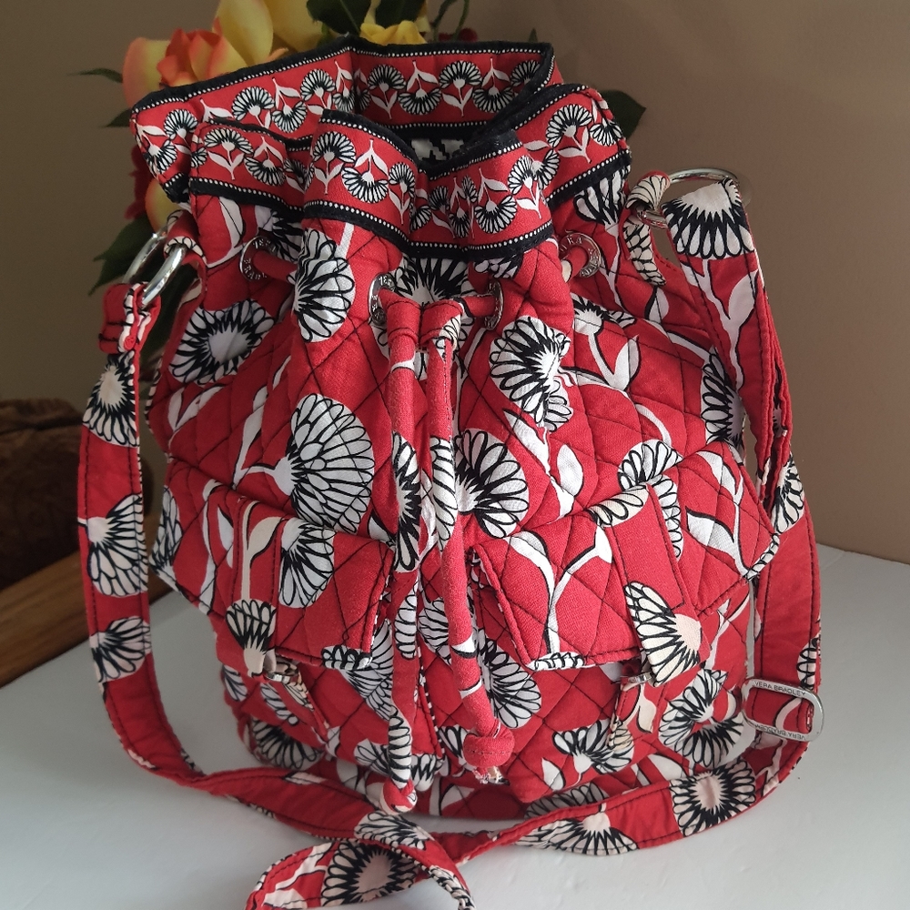 Vera Bradley Red and White Floral Crossbody Bag